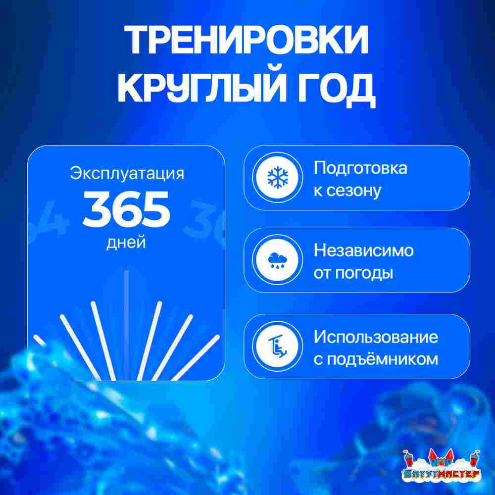 Щеточное покрытие для спортивной горнолыжной трассы 500 м² Профессиональное