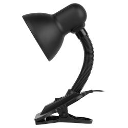 Настольный светильник ЭРА N-102-E27-40W-BK на прищепке черный матовый | Настольные светильники под лампу