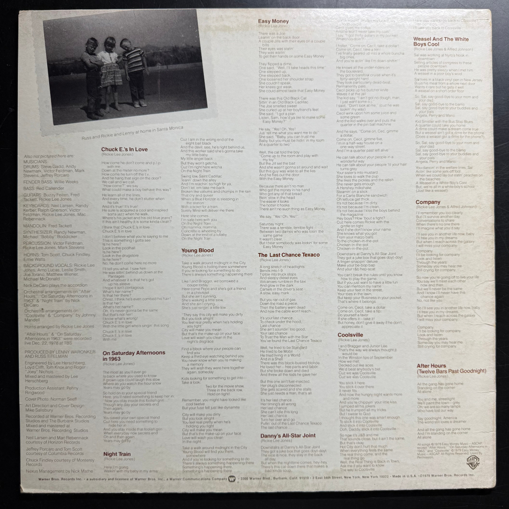 Rickie Lee Jones ‎– Rickie Lee Jones (США 1979г.)