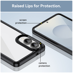 Прозрачный чехол с усиленными рамками черного цвета для Samsung Galaxy S25 Edge, увеличенные защитные свойства