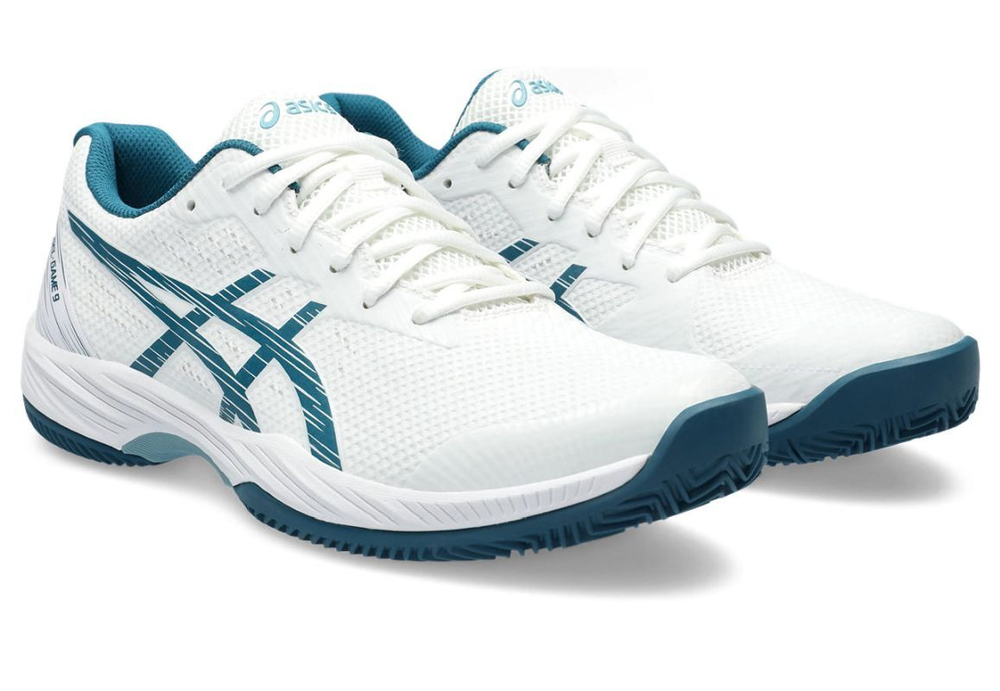 Теннисные кроссовки Asics Gel-Game 9 Clay/OC - white/restful teal - White Бирюзовый