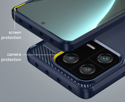 Чехол защитный синего  цвета на смартфон Xiaomi 13 Pro, серия Carbon от Caseport