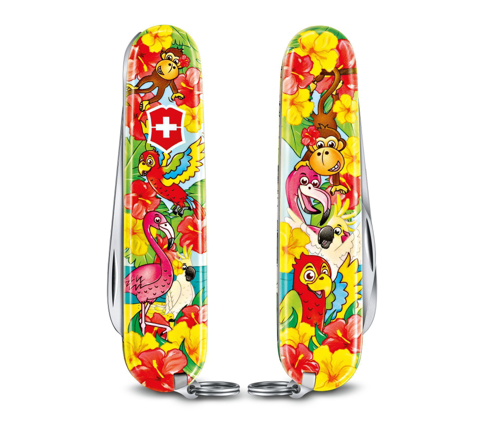 Нож My First Victorinox Parrot Edition, 84 мм, 9 функций, красный