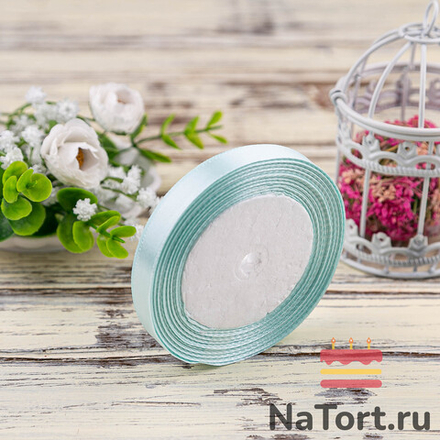 Лента атласная 12 мм  (23 метра, цвет №11   нежно-голубой)