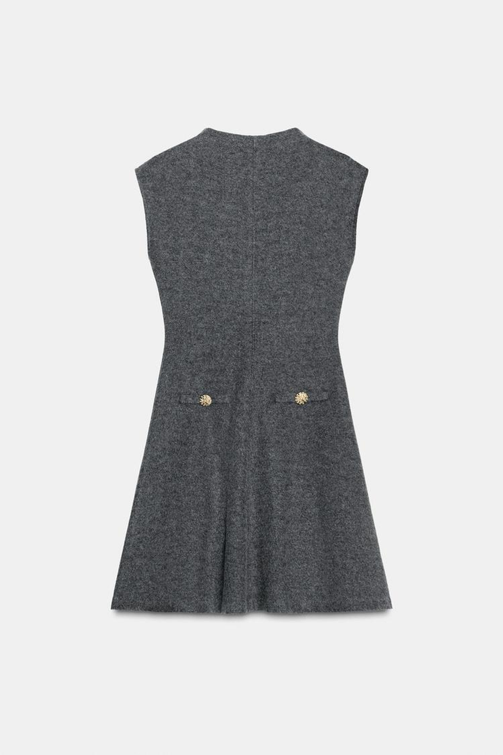 ZARA КОРОТКОЕ МЯГКОЕ ПЛАТЬЕ, ТЕМНО-СЕРЫЙ