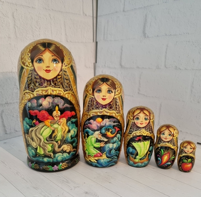 Матрешка 18см "Сказки Пушкина"  5 мест