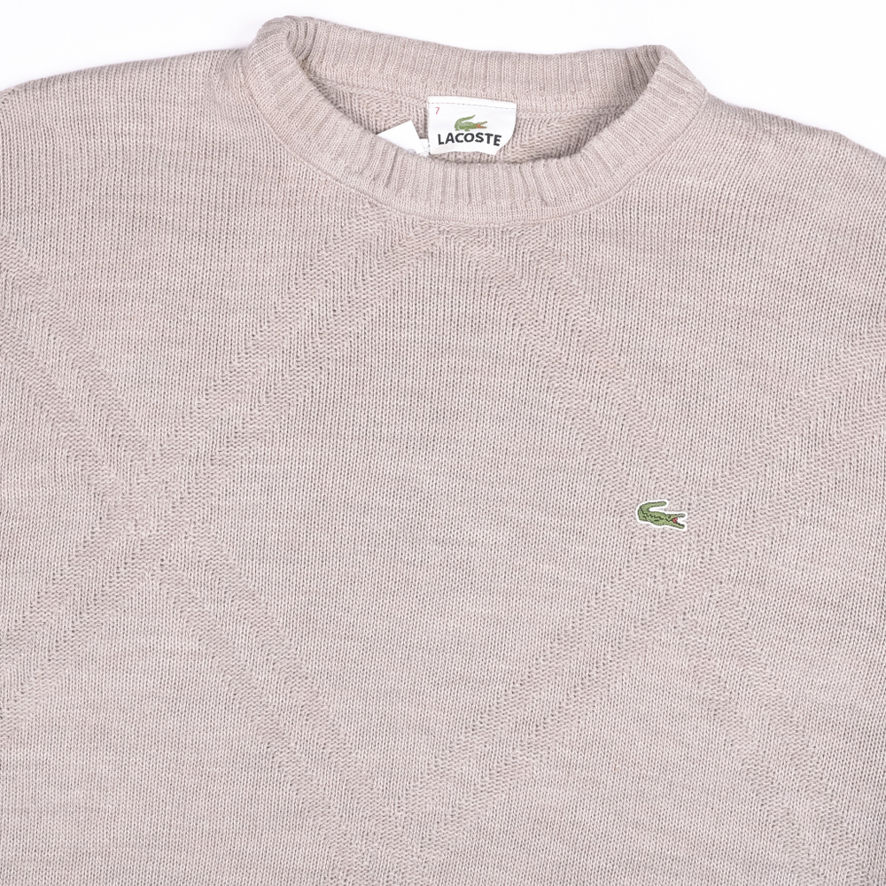 Свободный винтажный джемпер Lacoste с крупными фактурными ромбами, XL свободный