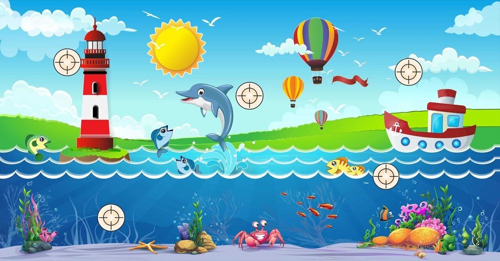 Интерактивная мишень двухстороняя 0,7*3 м