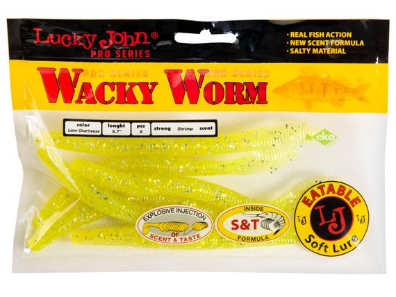 Черви съедобные LJ Pro Series WACKY WORM FAT 5.7in (14.50)/071 6шт.