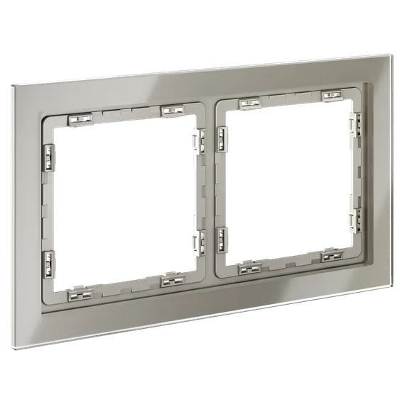 Рамка стеклянная VOLTUM S70 на 2 поста, (шелк, стекло) vls110204