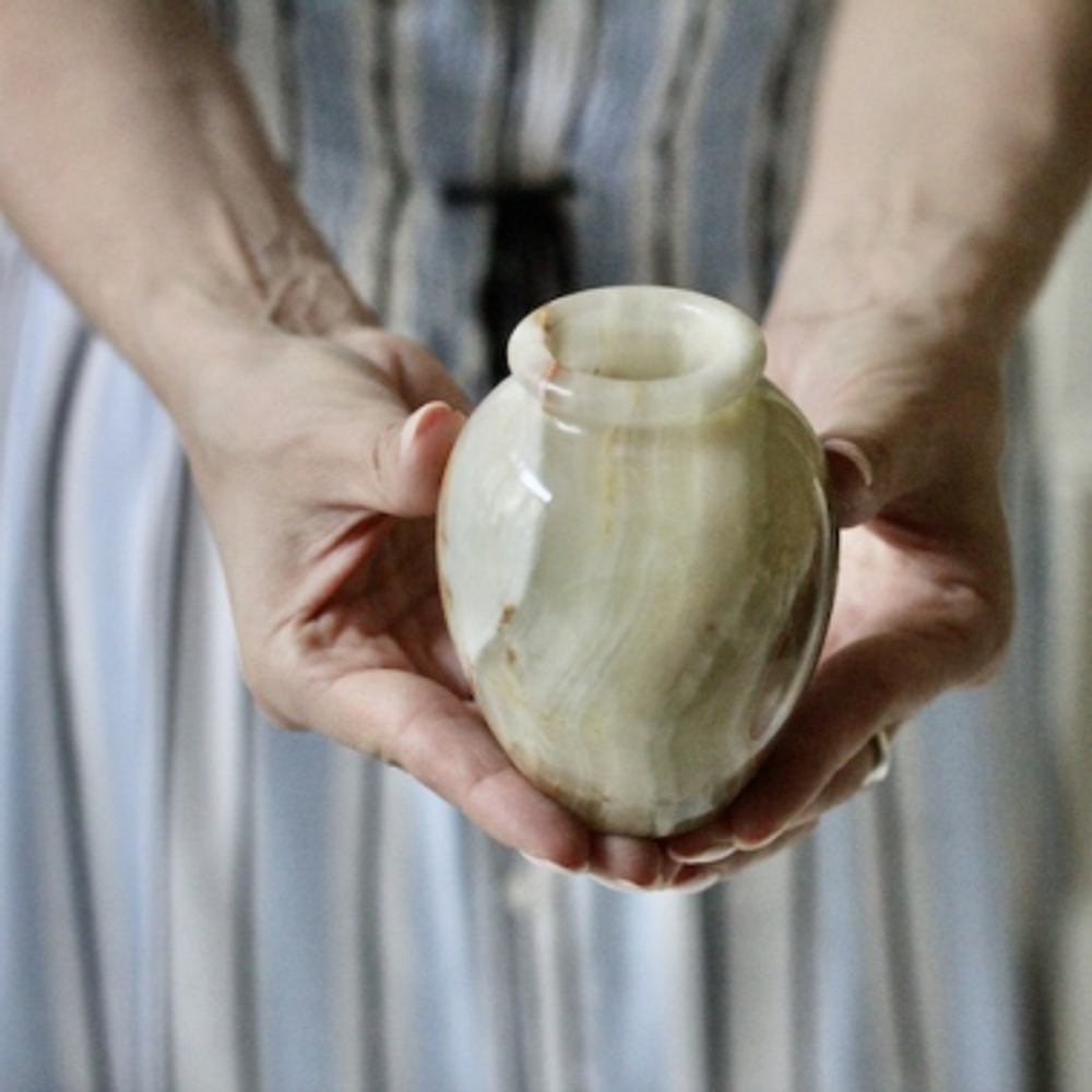 Кашпо Вазочка Кубышка Оникс природный D8 x H10 см.