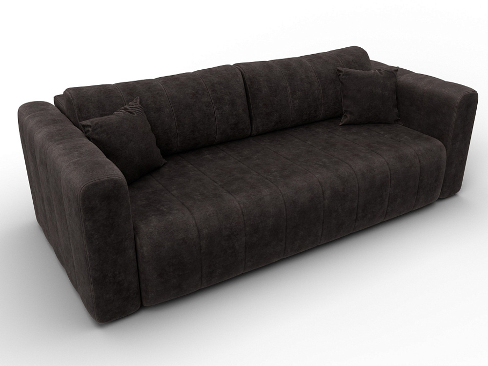 Диван прямой Лига-062 НПБ ВЕЛЮР BRUT 17 коричневый