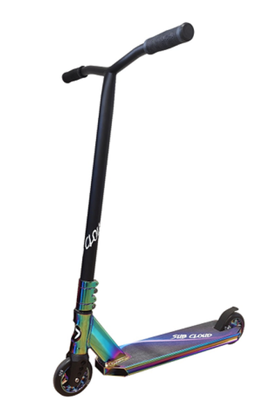 Самокат 00-180065 ТРЮКОВОЙ усилен. рулевая. колеса 110мм герм. подш. черный/бензин SUB CLOUD110