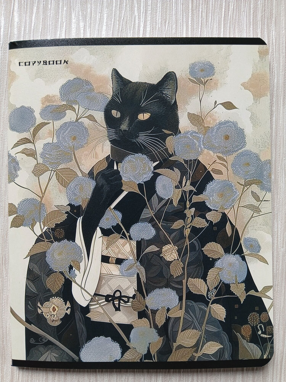 Тетрадь 48 листа А5+.  "Японский кот", общая, клетка. Формат А5+ (163*203 мм). Арт.120038. С полями. Комплект 5 шт.