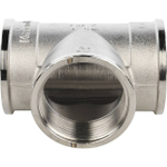 Тройник с внутренней резьбой STOUT SFT 0020 - 1"1/2 (для стальных труб, латунь никелированная)