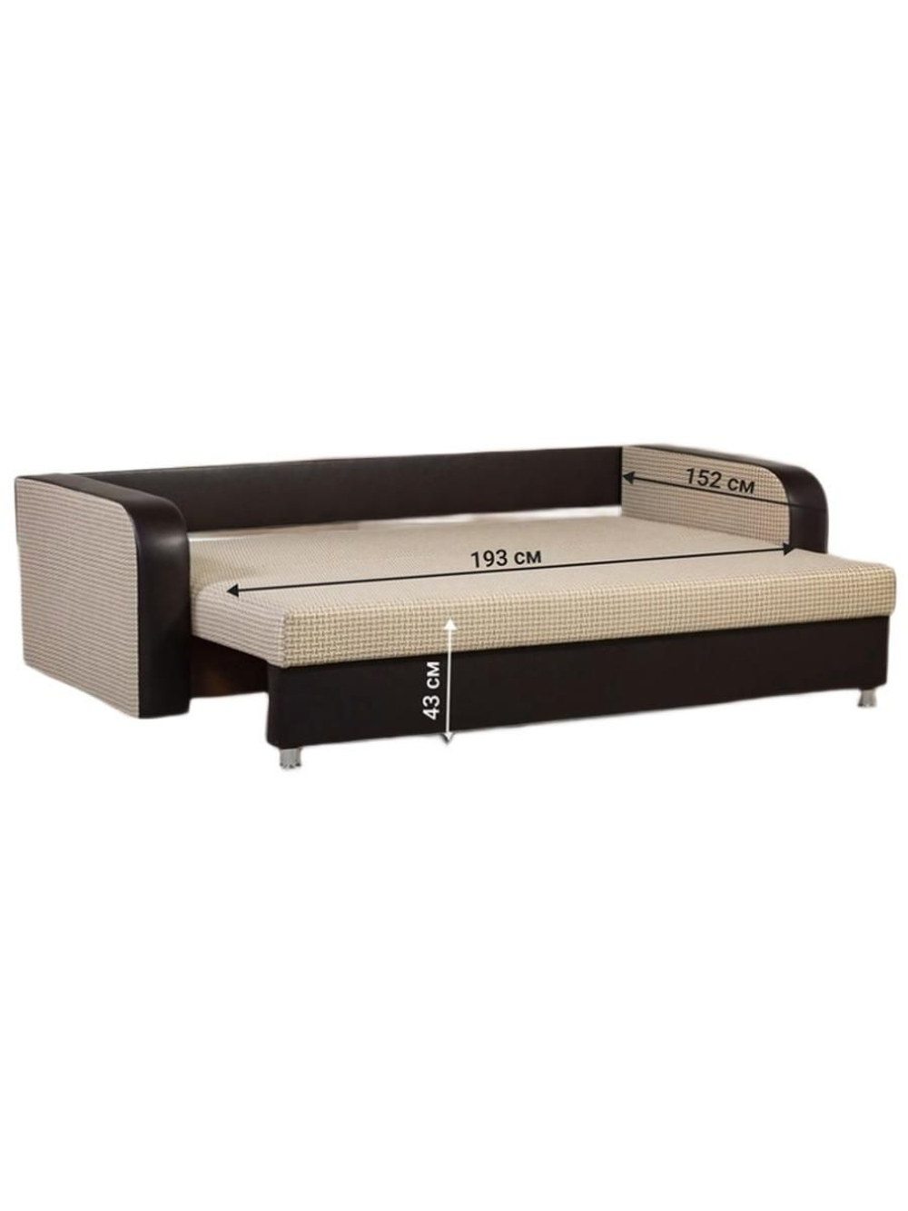 Диван Юпитер 2 Ратибор Светлый Еврокнижка, спальное место 193х152 см, ящик для белья, ППУ, каркас из хвойных пород, для гостиной и ежедневного сна