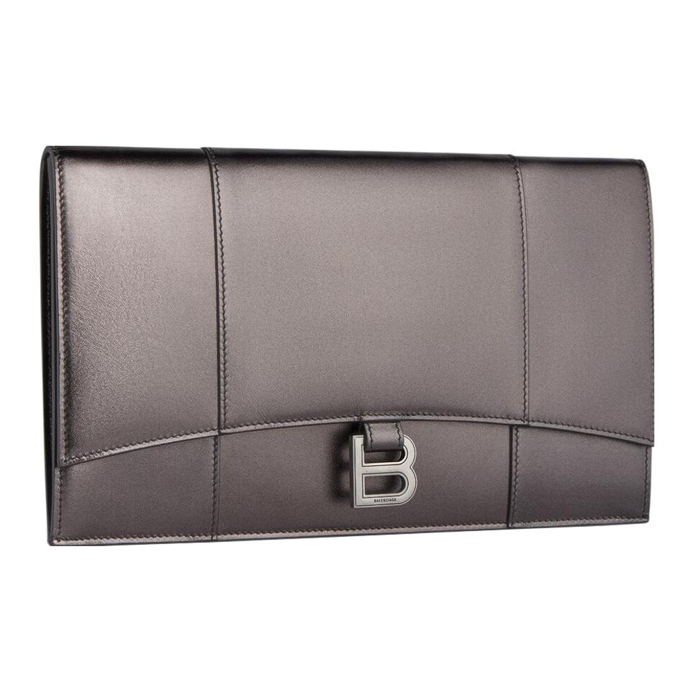 Balenciaga Smooth Calfskin Clutch Women"s Dark Gray