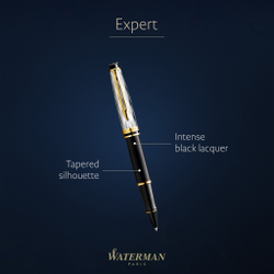 Ручка-роллер Waterman Reflections of Paris Expert DeLuxe Black GT Fblack в подарочной коробке
