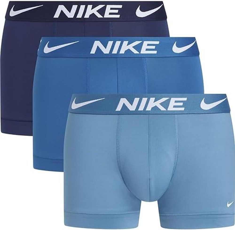 Мужские спортивные боксеры Nike Dri-Fit Essential Micro Trunk 3P - noise aqua/industrial blue/midnight blue
