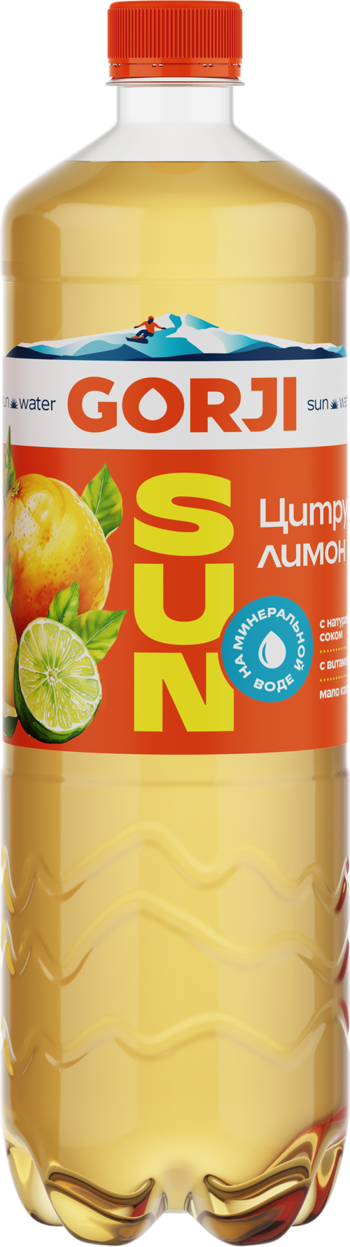 Газированная вода со вкусом Цитрус Лимон GORJI Горджи 1 л, упаковка 9 шт