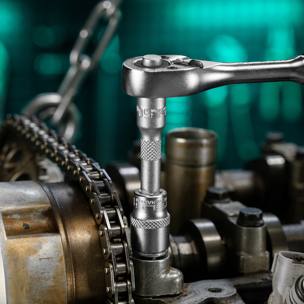 Набор торцевых головок с трещоткой, 1/4", 18 предметов Stels