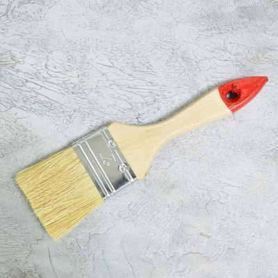 Кисть плоская 2" 50мм искусственная щетина, деревянная ручка