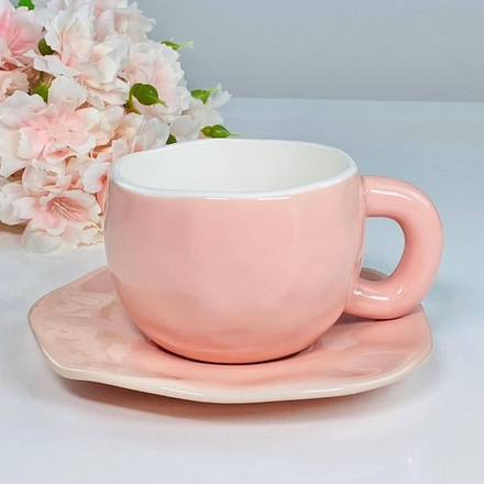 Lenardi 164-067 Чашка 300мл с блюдцем в под.уп.(х24)Фарфор