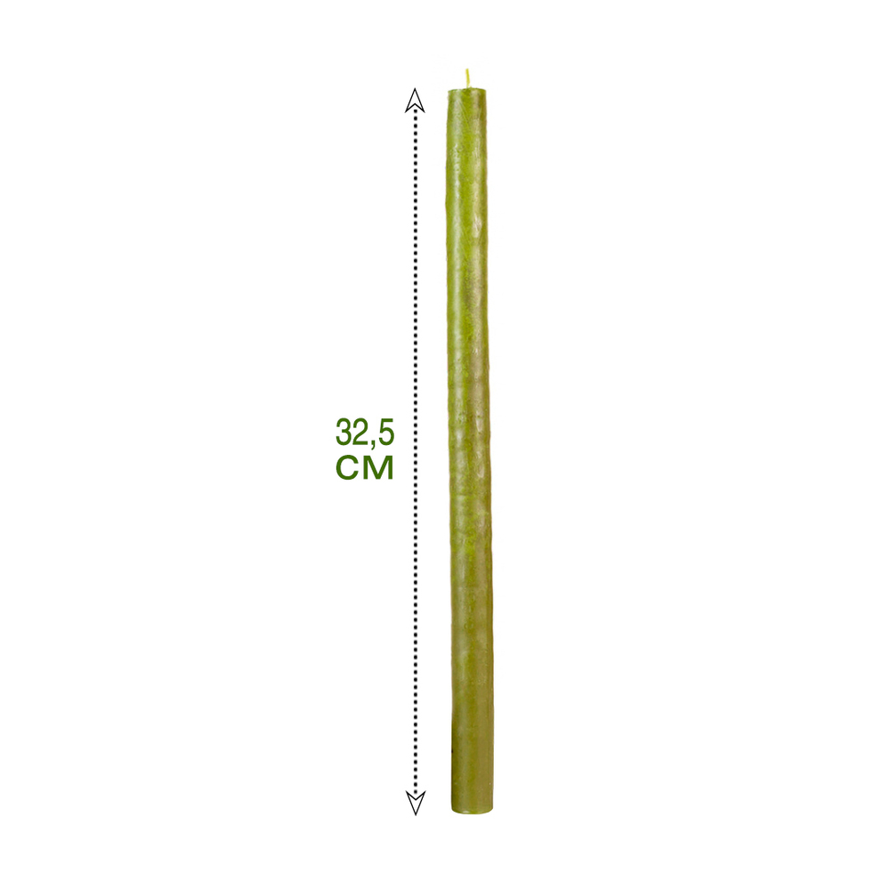Свеча маканная зеленая большая № 4, воск, 2x32,5 см