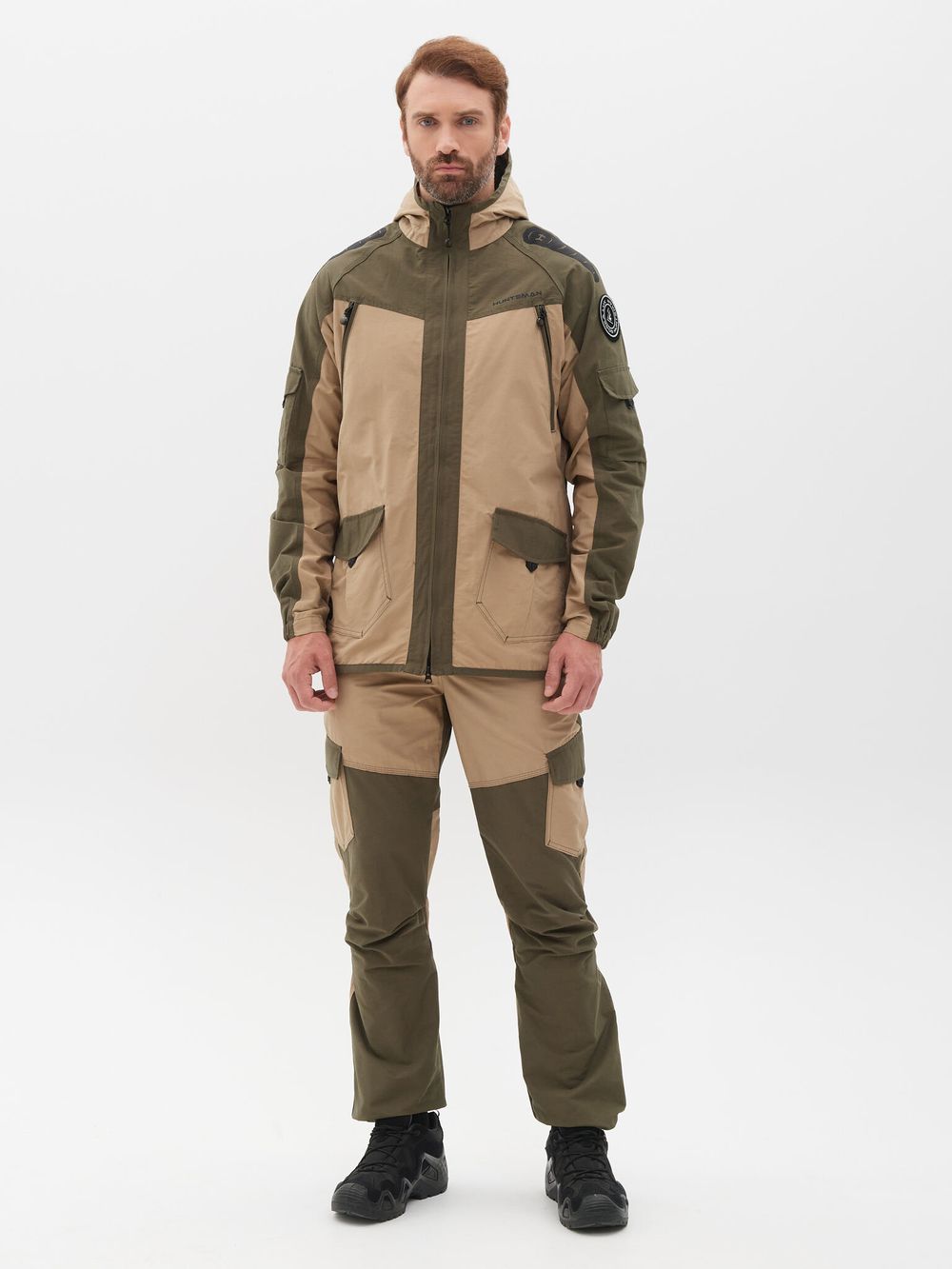 Костюм летний Горка-Люкс ткань Nylon Cotton Рип-Стоп цвет Хаки/Песок