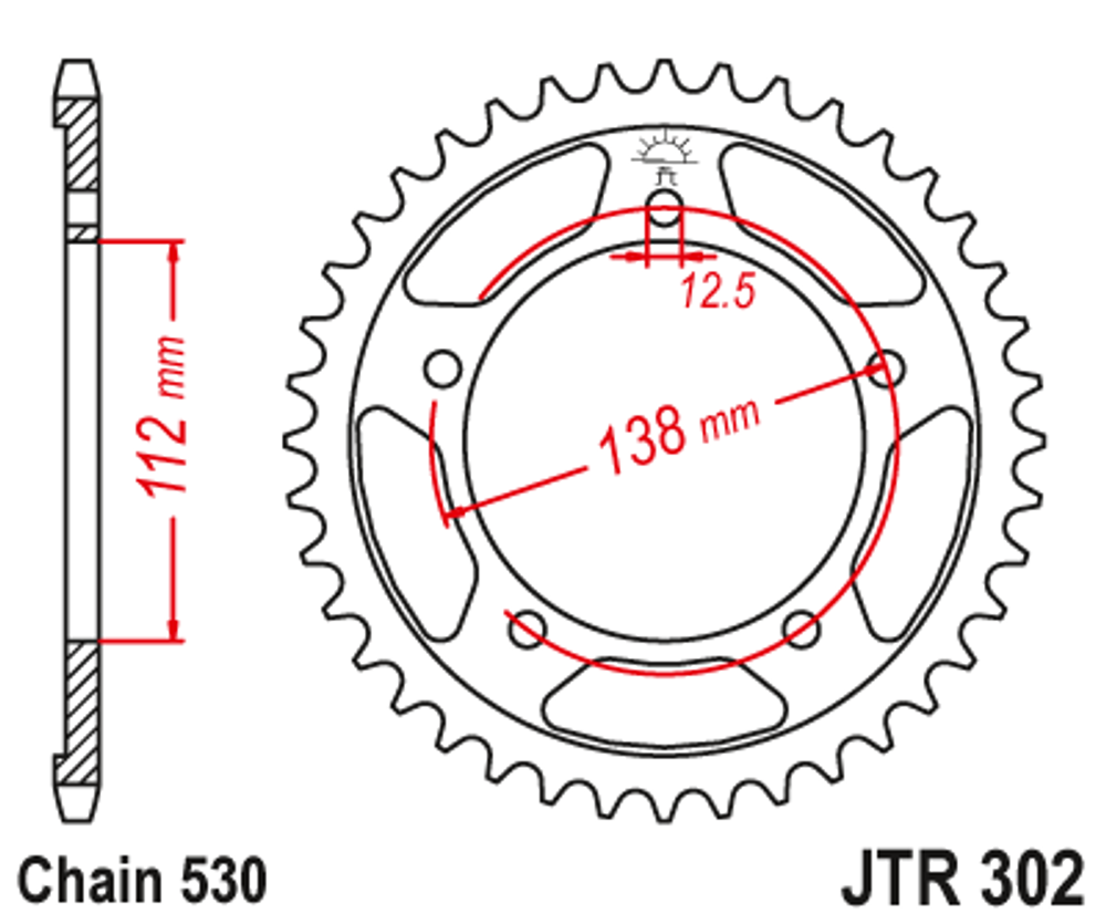 Звезда ведомая JTR302.42 JT