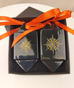 Набор ёлочных игрушек в форме конфет с росписью Палех "Сказки №11"