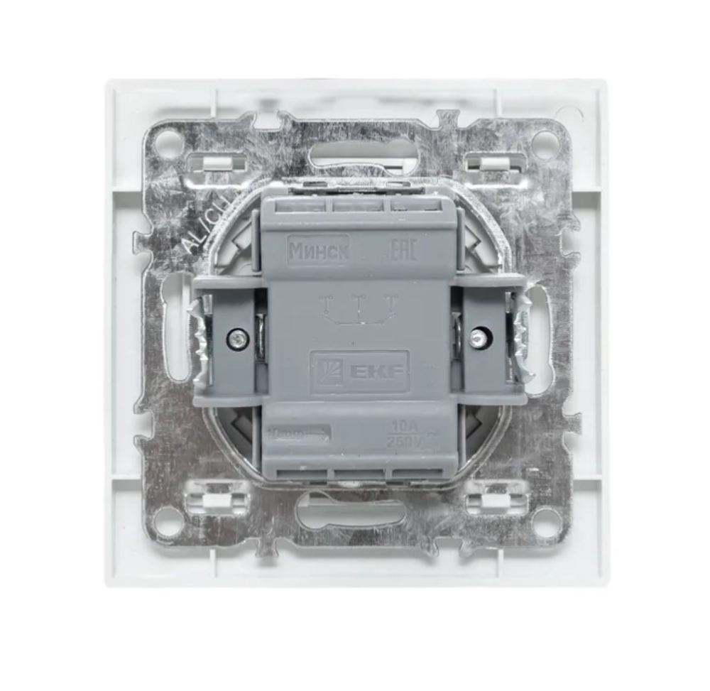 МИНСК Выключатель в сборе с/у, 2 клавиши, с/инд. 10А, 230В, IP20, белый. ERV10-123-10, 221336