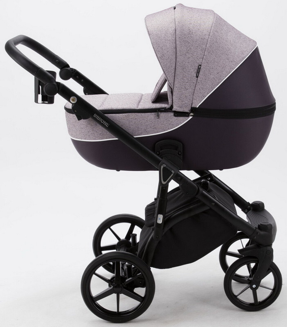 Детская коляска Adamex Bibione 2 в 1 BI-TSB14 (РОЗОВО-БОРДОВ.ЖАКАРД+СЛИВОВАЯ.КОЖА)