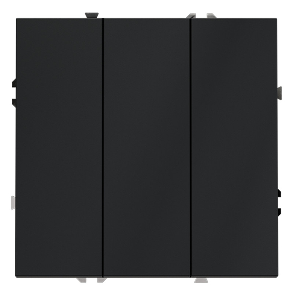 Выключатель встраиваемый VOLTUM S70 трехклавишный 10А, (графит)