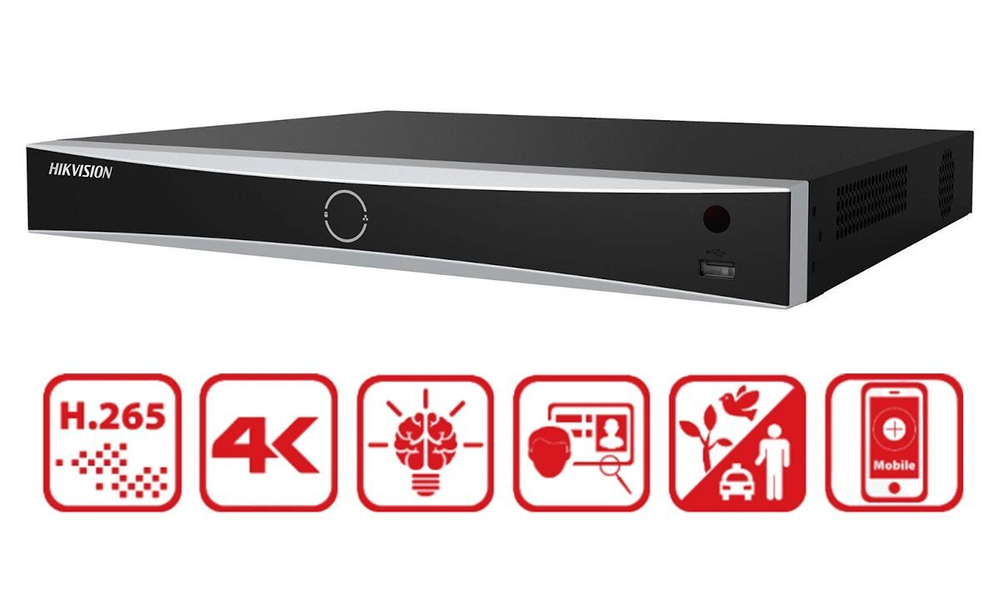 DS-7616NXI-K1 16-канальный IP-видеорегистратор с поддержкой AcuSense.