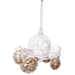 Подвеска «Королевская карета» 10*11 см, Белый/Золотой блеск