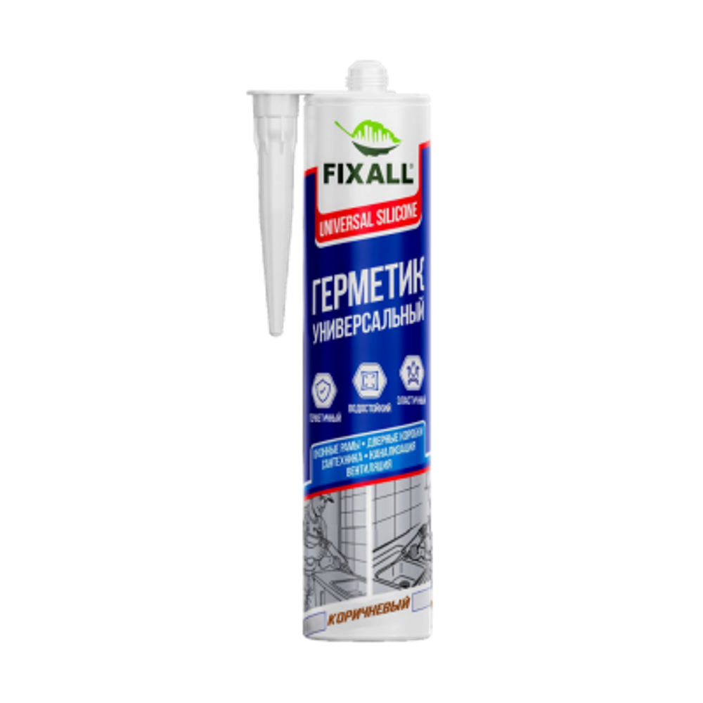 Герметик силиконовый Fixall универсальный коричневый 280мл