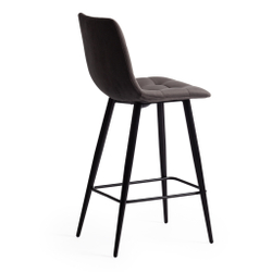 Стул полубарный CHILLY (mod. 7095пб ) ткань/металл, 53x44x94 см, высота до сиденья 66 см, темно-серый barkhat 14/черный (Комплект из 2 шт.)