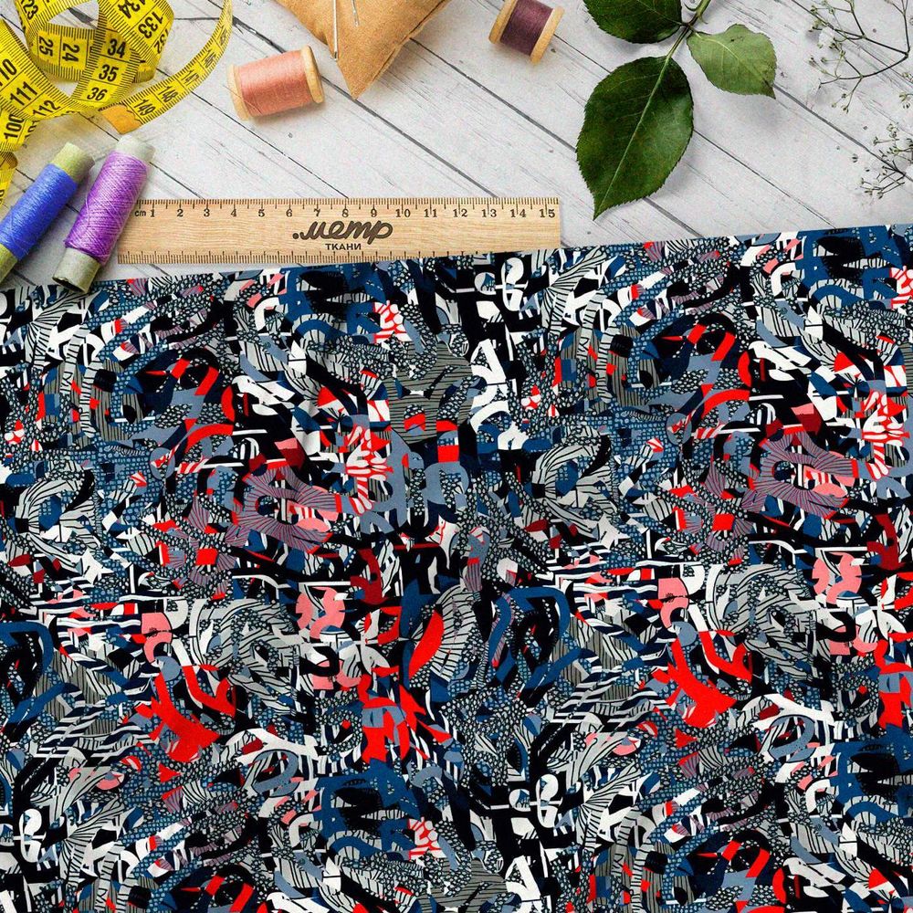 Ткань премиум интерлок галактический хаос