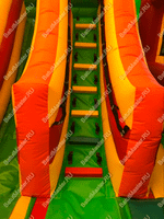 Коммерческий надувной батут «Страна Сафария» с крышей и двумя горками 12*6*6 м