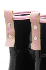 Сапоги BoomBoots Black&Pink Flat (с утеплителем)