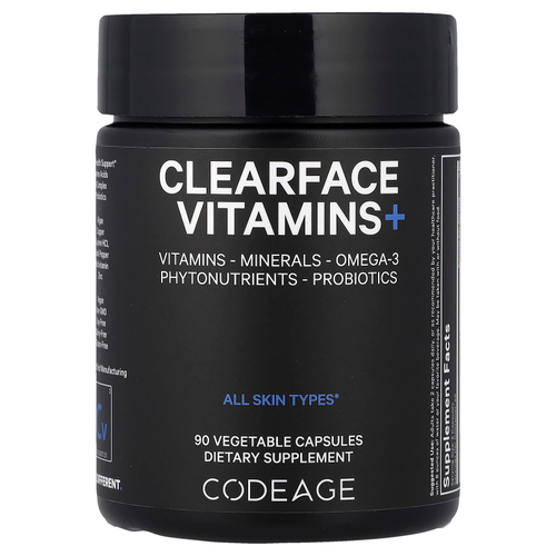 Codeage, Clearface Vitamins +, 90 растительных капсул