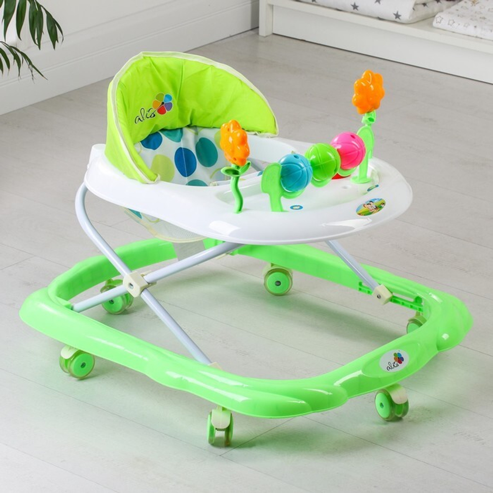 Ходунки "GAME C", 6 силиконовых колес, муз. (Alis) (зеленый)