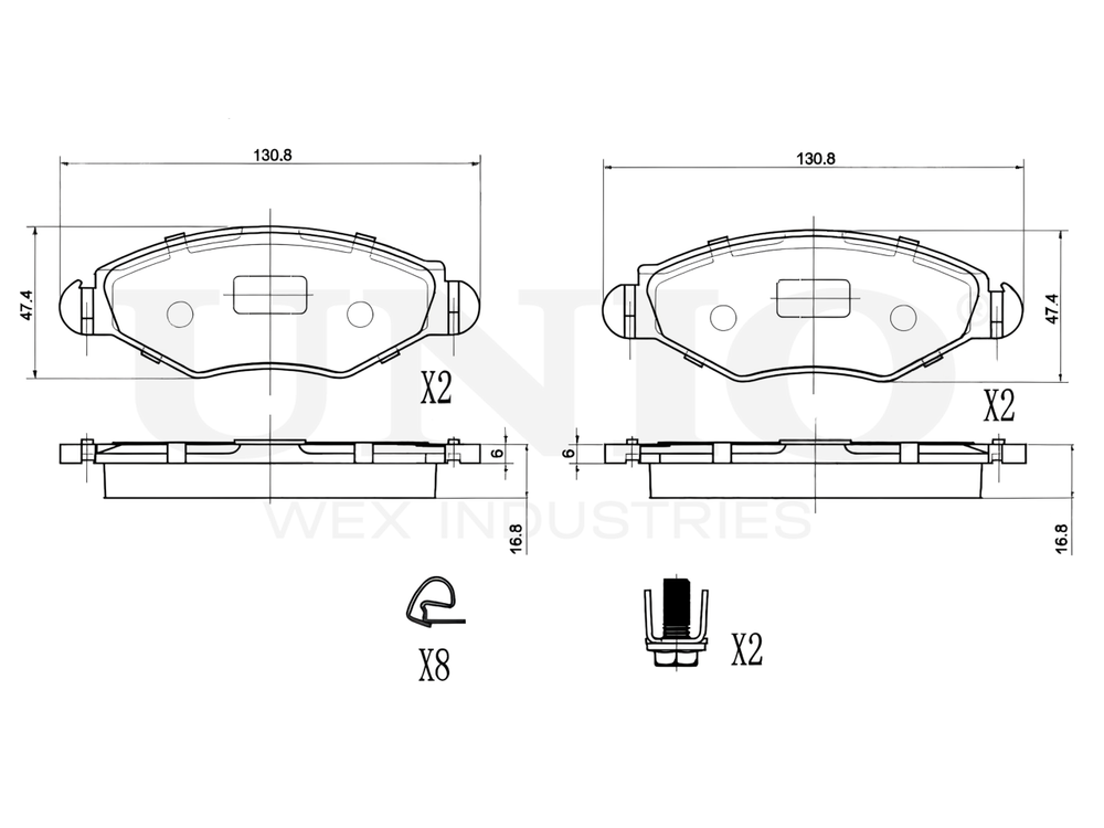 Колодки тормозные диск. передние UNIO BRP-20020