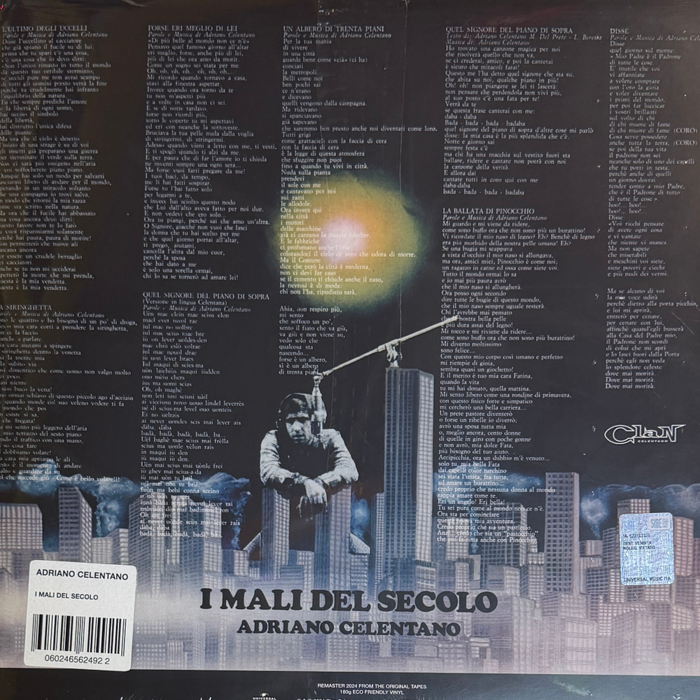 Adriano Celentano ‎– I Mali Del Secolo (Италия 2024г.) Т
