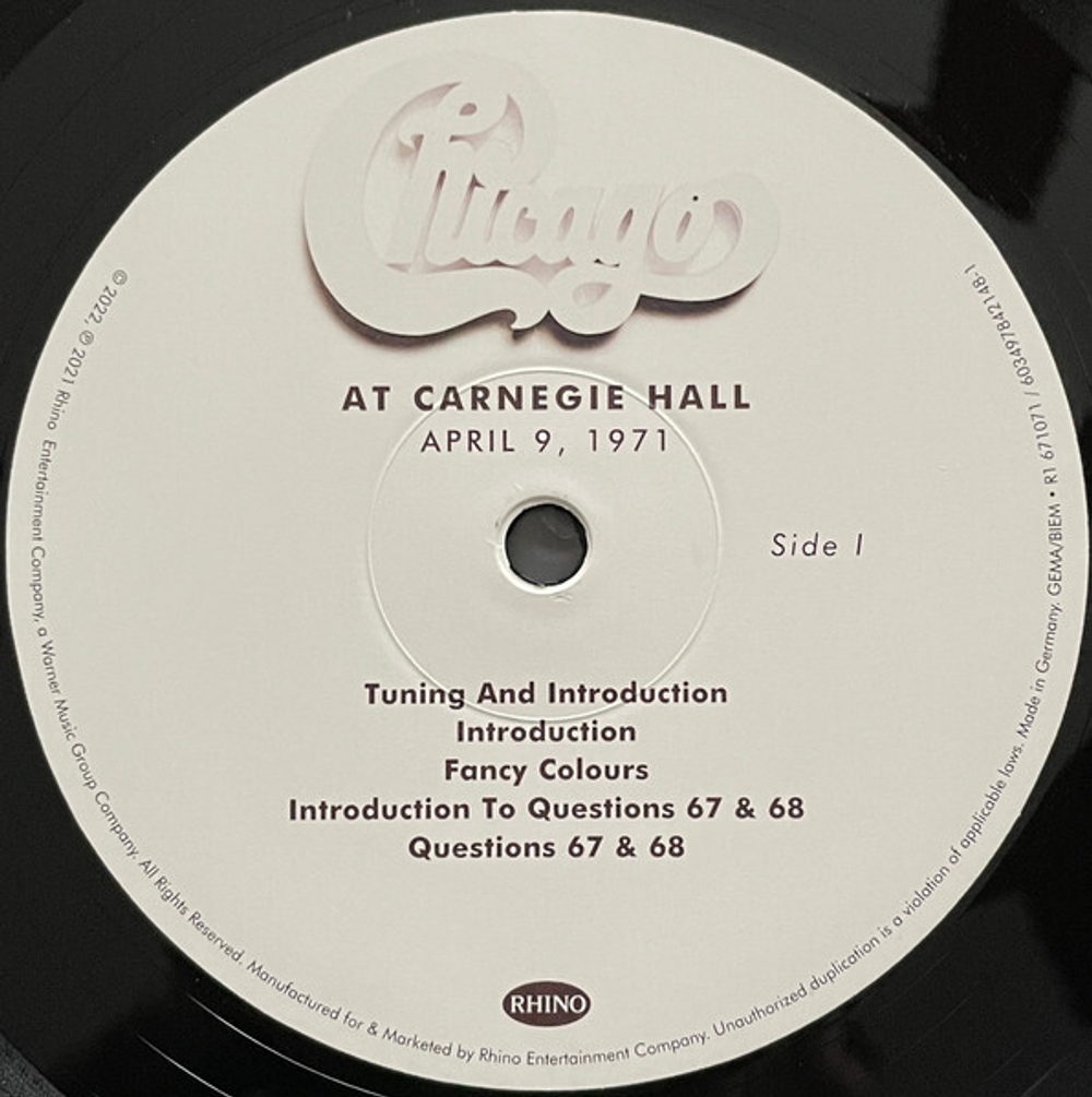 Chicago / At Carnegie Hall, April 10, 1971 (Limited Edition Box Set)(3LP)