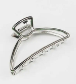 Заколка Краб для волос. Полукруглая. Металл. Цвет серебро