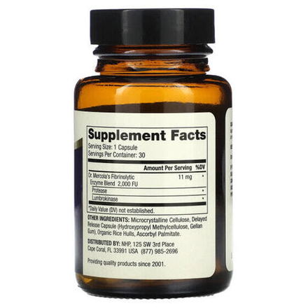 Dr. Mercola, ферменты люмброкиназы для пищеварения, 30 капсул