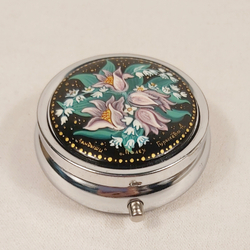 Таблетница с ручной росписью Палех "Ландыши"