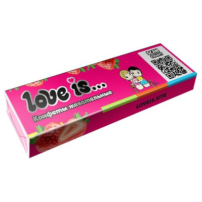 Жевательные конфеты Love Is со вкусом клубники, 20 г